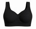 Black HugMyBody™ Signature Jelly Bra with visible ribbed jelly support technology around the cups and sides, shown from the front on a white background.